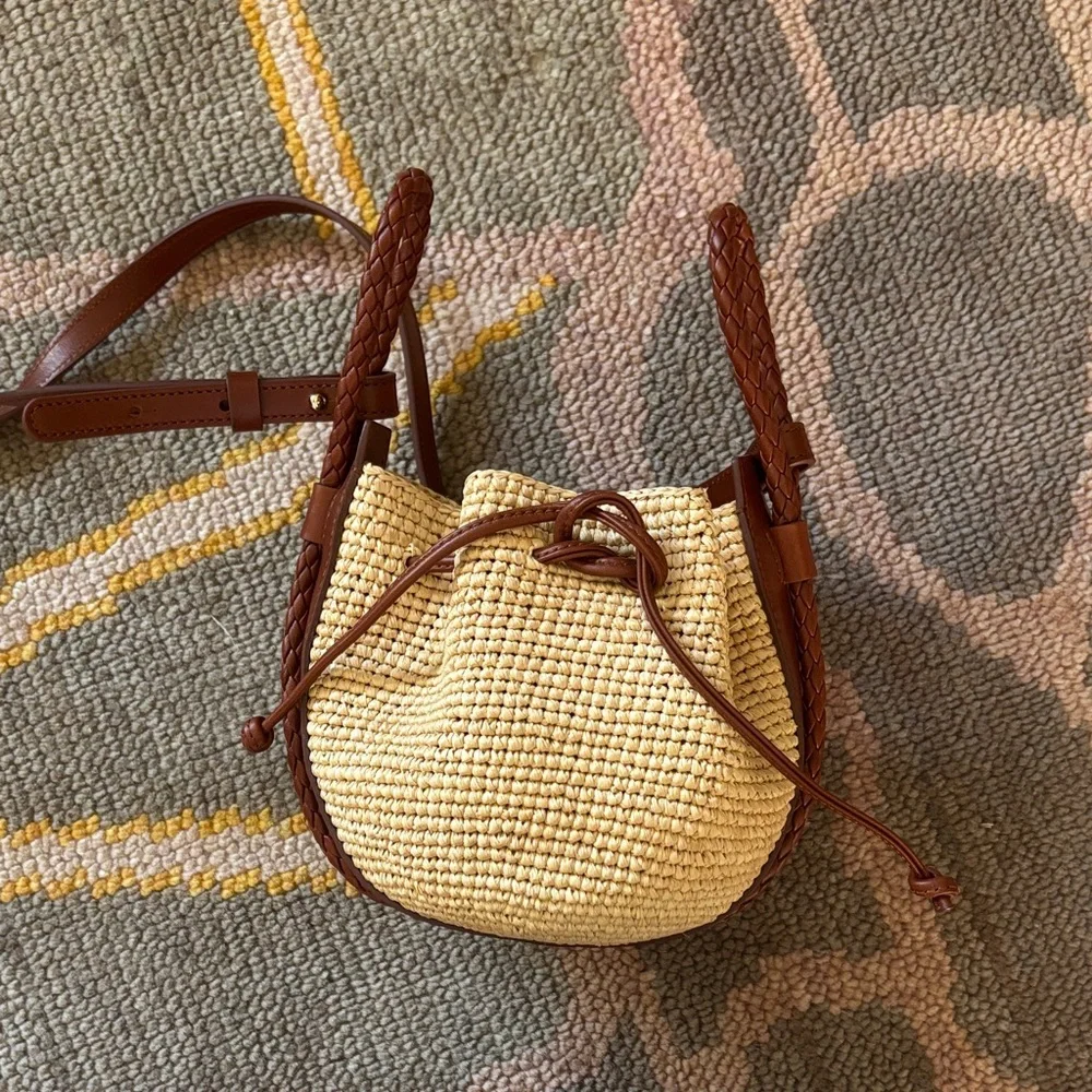 Sezane Tan and Brown Woven Bag - Picture 5 of 8
